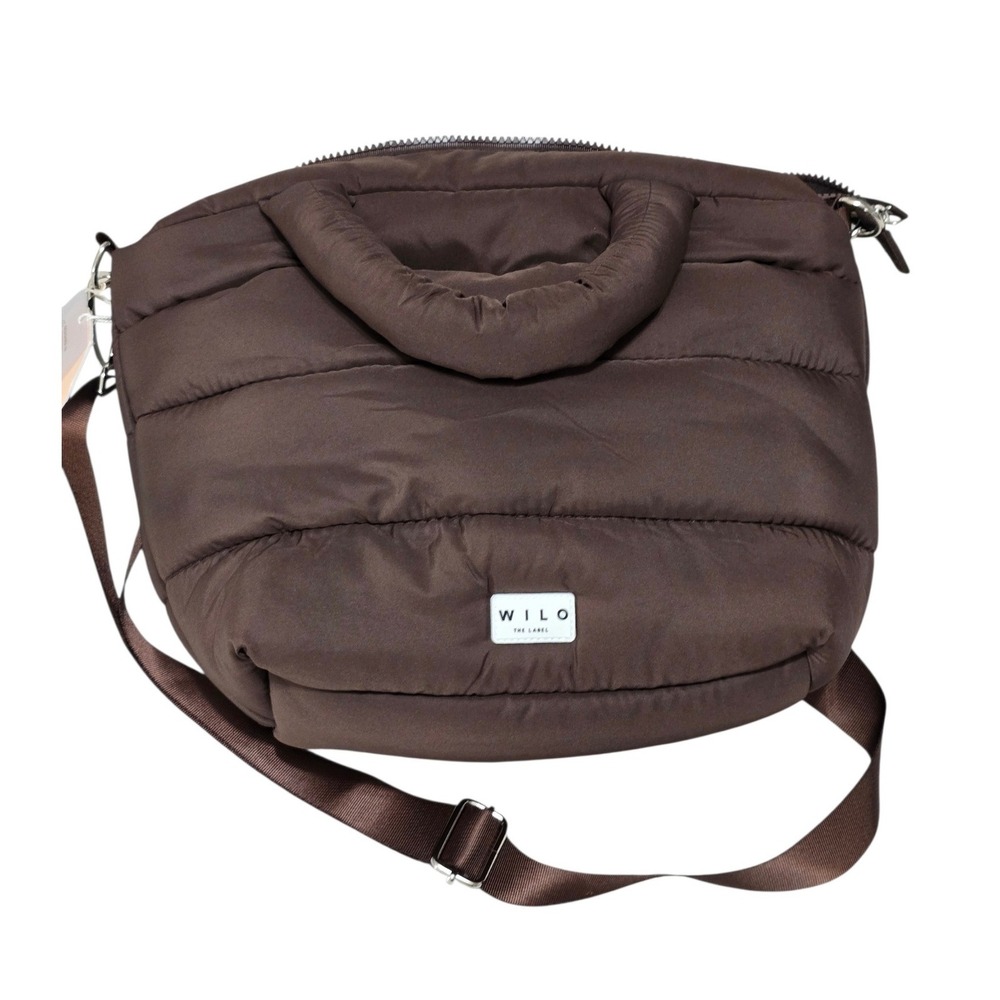 Wilo The Label Mini Two Strap‎ Puffer Tote Bag Espresso Brown Crossbody ESPMINI - Picture 5 of 13
